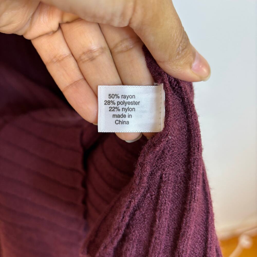Lane Bryant Rib Sweater A Line Midi Dress Size 10/12 maroon Holiday Fall - Picture 9 of 13
